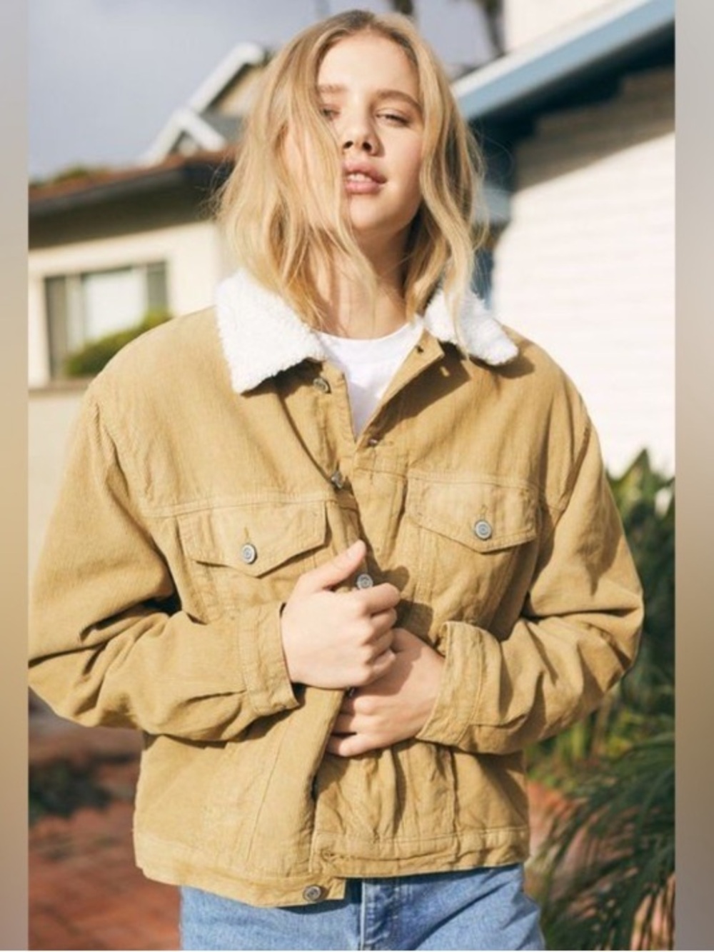 Vintage New York Classics Tan Corduroy Jacket with Cream Sherpa Lining EUC - Picture 13 of 15
